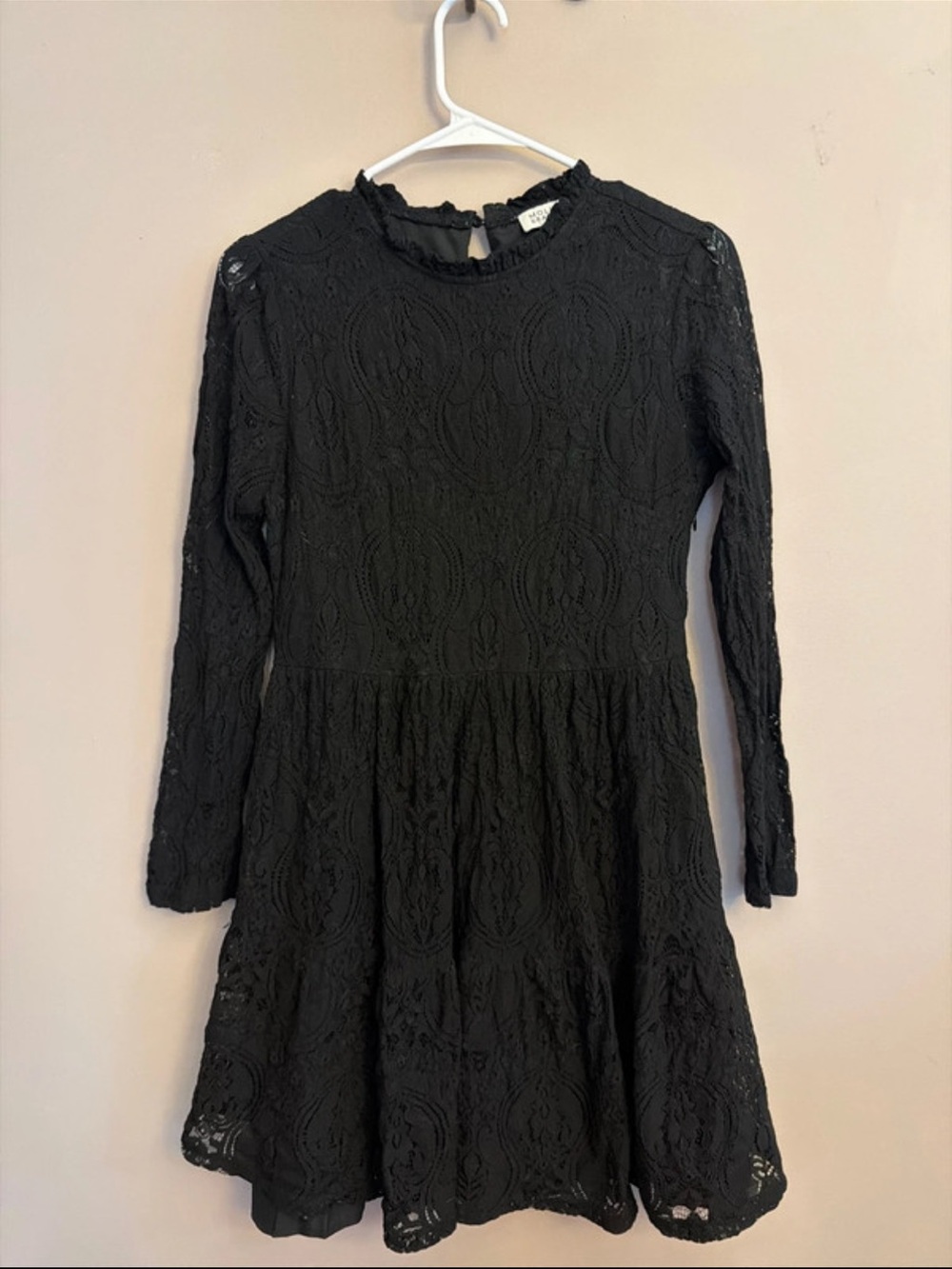 Molly Bracken Black Lace Long-Sleeve Fit & Flare Dress
